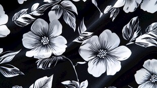 黑白花卉图案背景纹理