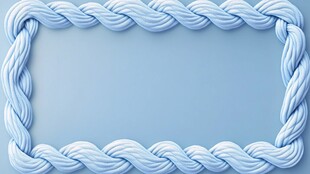 淡蓝色绳编边框背景图