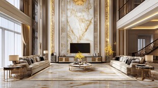 豪华大气的双层客厅设计