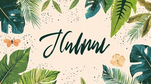 热带风情夏威夷主题插画