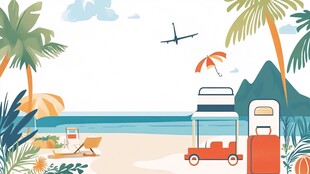 海边露营度假美好场景