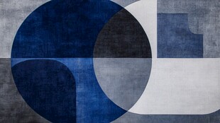 几何图案蓝色系抽象地毯