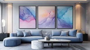 现代风客厅的艺术挂画装饰