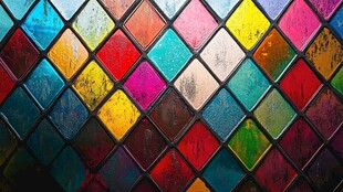 多彩马赛克瓷砖图案