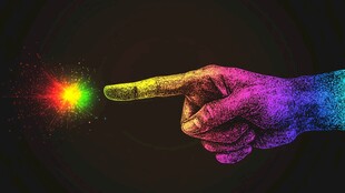 彩色指尖绽放奇幻光芒