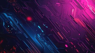 赛博朋克风科技电路背景图