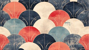 复古风日式扇形图案纹理