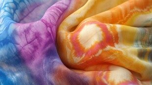 多彩扎染布料纹理特写