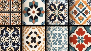 多彩复古花纹瓷砖图案集