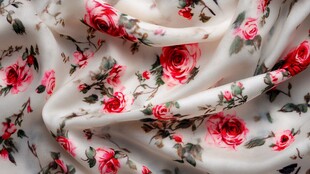 花卉印花雪纺布料纹理