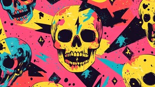 炫彩骷髅图案背景设计