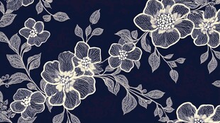 深蓝底花卉精致纹理图案