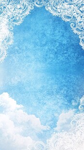 梦幻蓝空与精致花纹背景