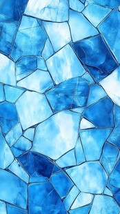 蓝色碎玻璃马赛克纹理