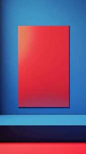 红蓝渐变背景的矩形画面