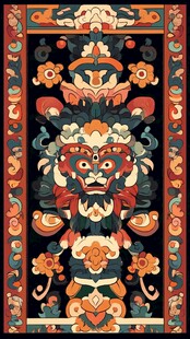 藏式传统神兽图案纹饰