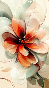 梦幻绚丽花朵抽象艺术图