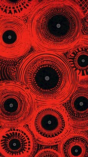 红色圆形几何图案纹理