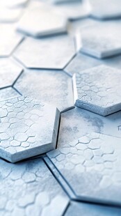 六边形裂纹瓷砖纹理特写