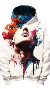 个性涂鸦连帽卫衣