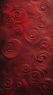 红色浮雕螺旋花纹背景图