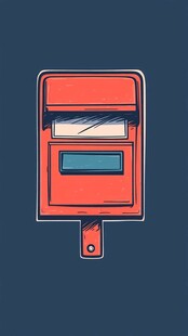 复古风红色邮箱插画