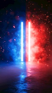 红蓝光影对峙特效场景