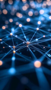 科技感网络连接微观画面