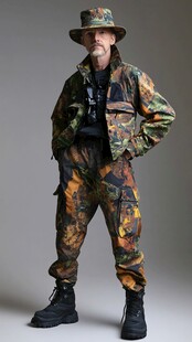 复古迷彩穿搭的时尚男士