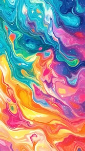 梦幻多彩流体艺术纹理