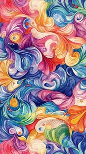 绚丽多彩的抽象流体图案