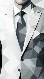 几何风男士西装领带形象