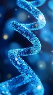 蓝色DNA双螺旋结构图像