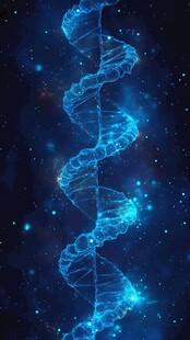 蓝色梦幻DNA双螺旋结构