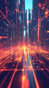 未来都市数字光线景观