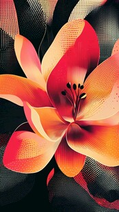 绚丽抽象花卉图案设计