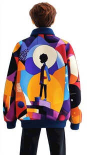 多彩图案男士时尚夹克