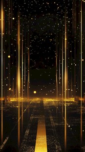 金色科幻空间光影之路