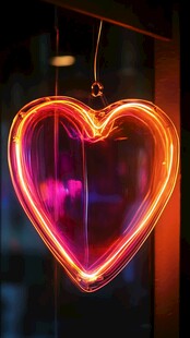 心形霓虹装饰 浪漫氛围感