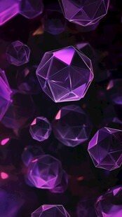 梦幻紫色多边形晶体世界