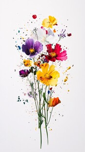 缤纷多彩花朵插画艺术