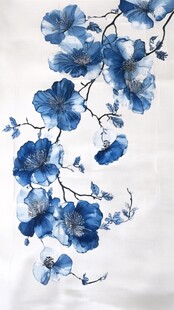 蓝花绽放枝头