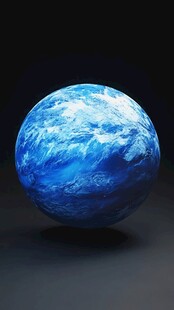 蓝色地球模型特写