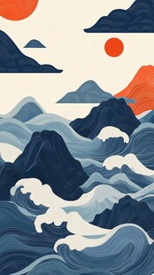 山海间的壮丽日出景观