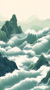 水墨山海间 波涛涌奇峰