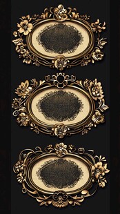 复古金色椭圆华丽装饰框