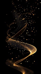 金色流光曲线 梦幻粒子特效