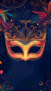 华丽狂欢面具 梦幻背景装饰