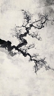 墨韵枯枝图