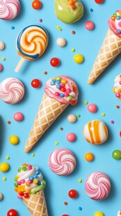 甜蜜缤纷糖果冰淇淋世界